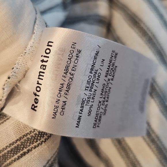 Reformation Ava Linen Striped Wide Leg Pant XL - Picture 6 of 7